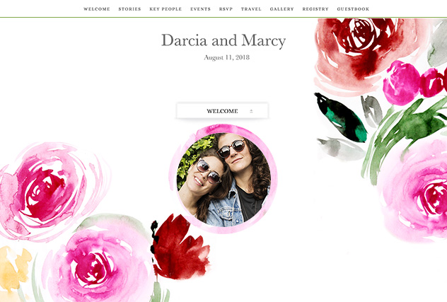 Brushed Roses single page website layout