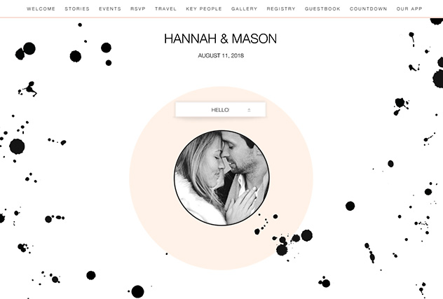 Ink Drops single page website layout