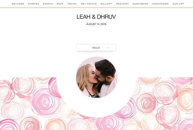Modern Rose single page website layout