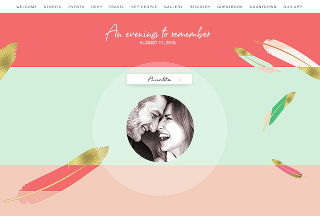 Love Letters single page website layout
