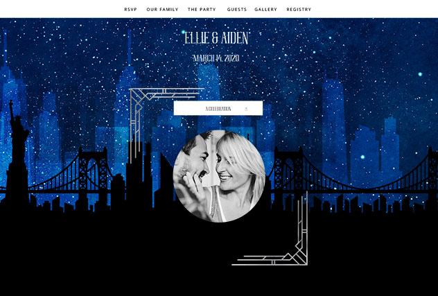 New York single page website layout
