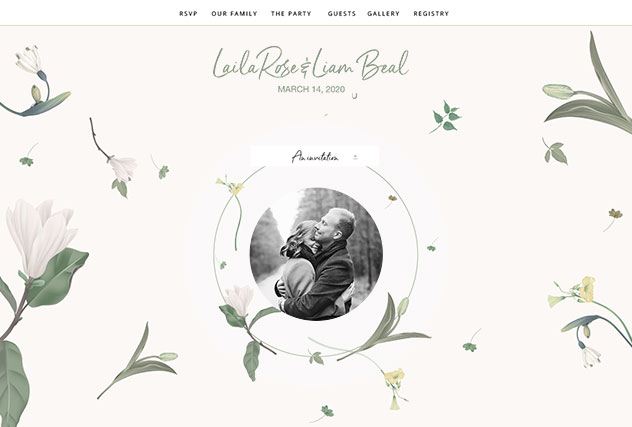 Timeless Love single page website layout
