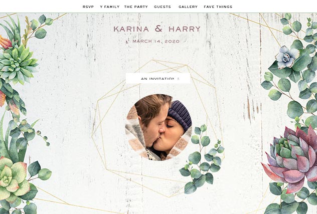 Desert Love single page website layout