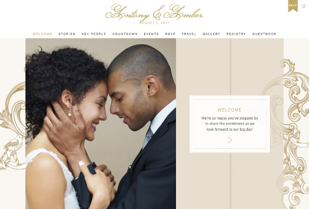 Golden Versailles multi-pages website layout