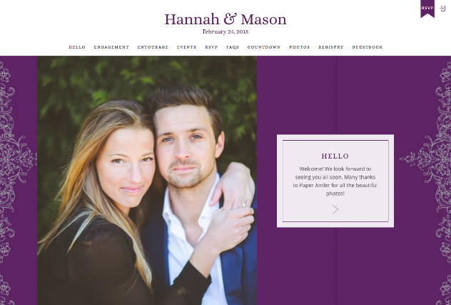 Opulent Crest Purple multi-pages website layout