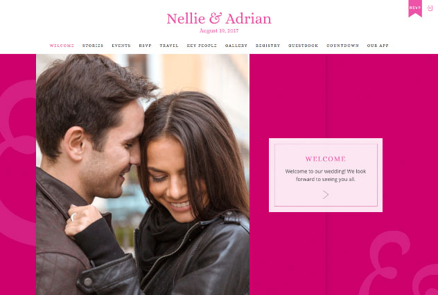 Boldly Elegant Pink multi-pages website layout