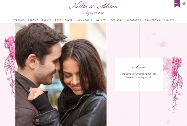 Painterly Passion Pink multi-pages website layout