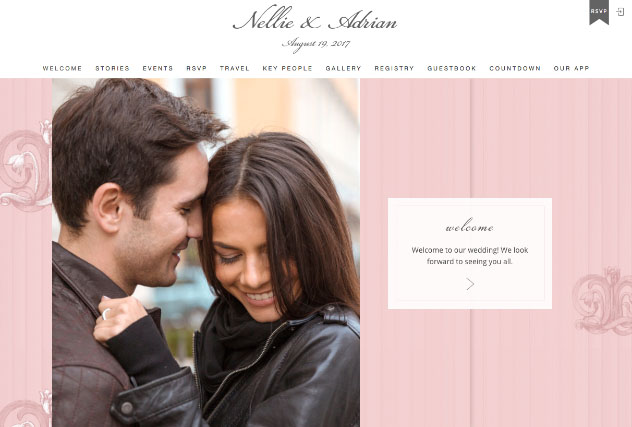 Ruffled Blush multi-pages website layout