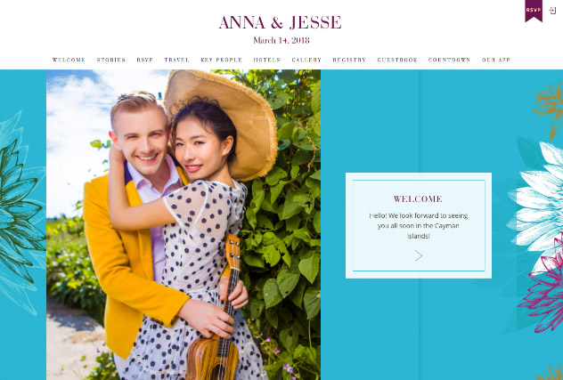 Romantic Floral multi-pages website layout