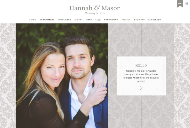 Designer Damask Gray multi-pages website layout