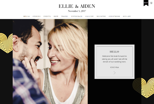 Gold Heart Deco multi-pages website layout