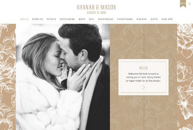 Kraft Paper Love multi-pages website layout