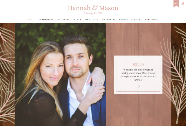 Woodland Blush multi-pages website layout