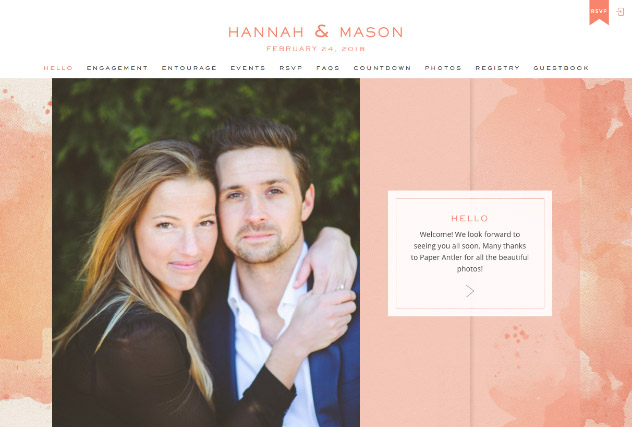 Painterly Chic in Peach multi-pages website layout