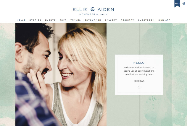 Painterly Chic in Mint multi-pages website layout