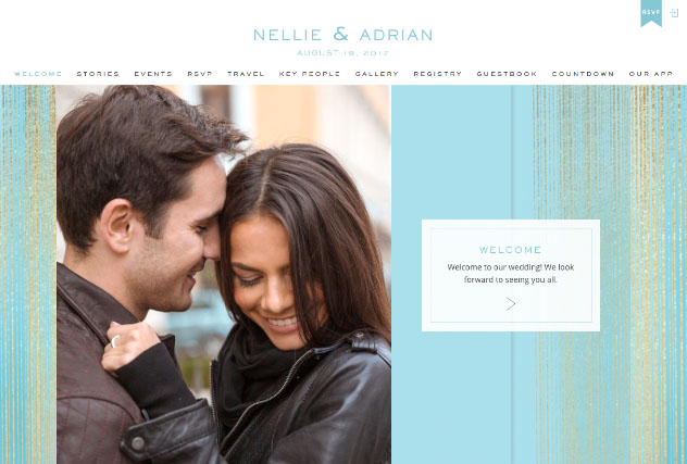 Soft Blue Spun Gold multi-pages website layout