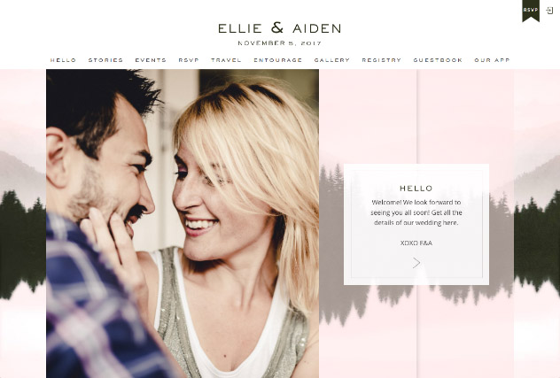 Woodsy Blush multi-pages website layout