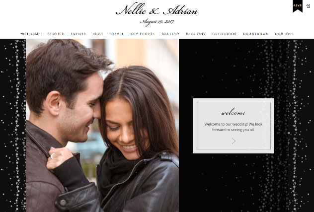 Glitzy String Lights Midnight multi-pages website layout