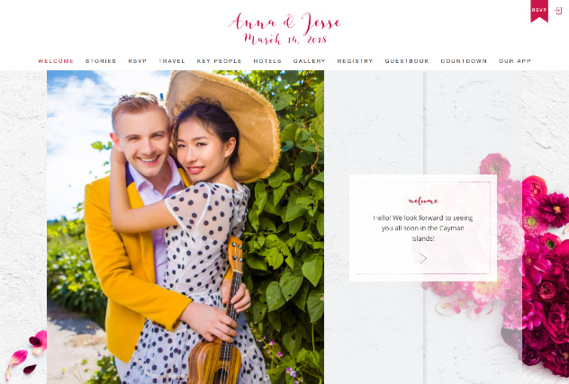 Magenta Blooms multi-pages website layout