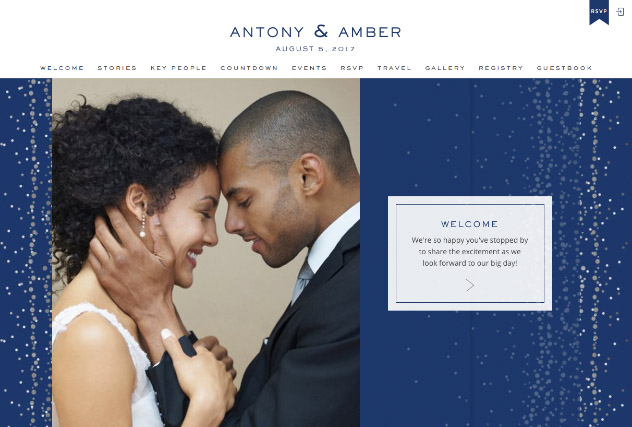 Glitzy String Lights Navy multi-pages website layout