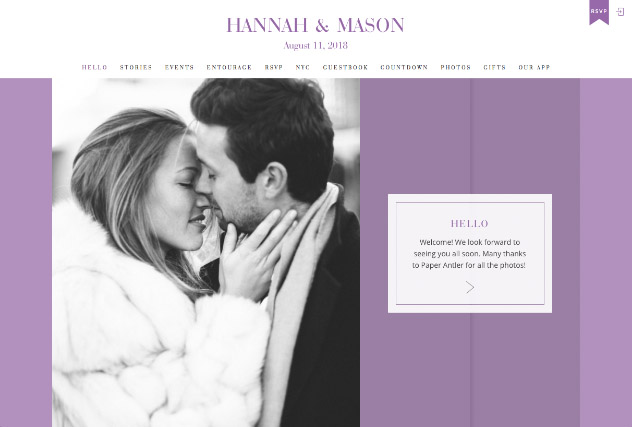Truly Violet multi-pages website layout