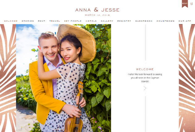 Resort Rose Gold multi-pages website layout