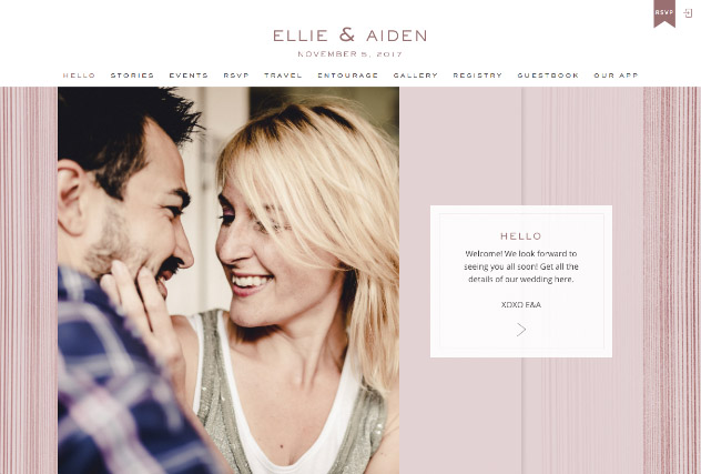 Spun Gold Rose multi-pages website layout