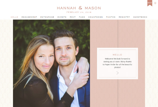 Modern Grandeur - Rose Gold multi-pages website layout