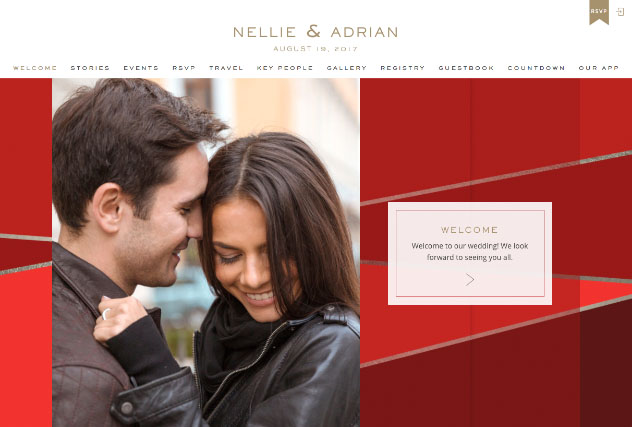 Date Night Colorblock multi-pages website layout