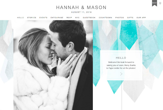 Teal Crystals multi-pages website layout