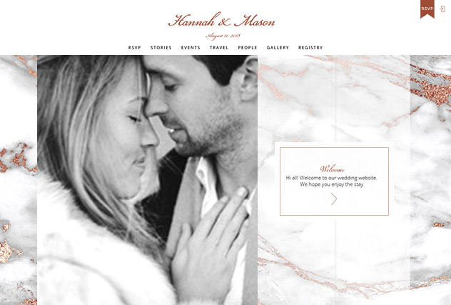 Rosegold Marble multi-pages website layout