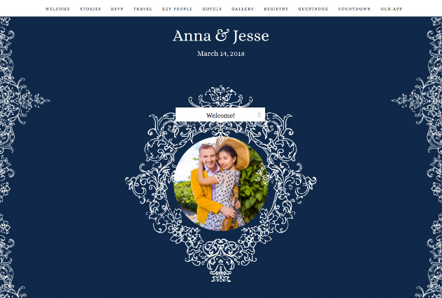 Opulent Crest Blue single page website layout