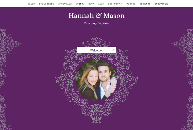 Opulent Crest Purple single page website layout