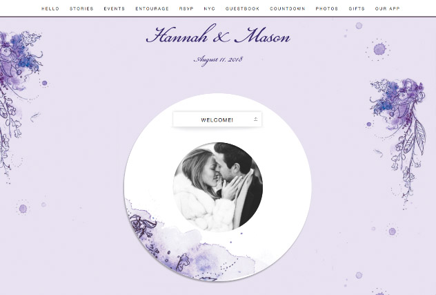 Painterly Passion Purple 2 single page website layout