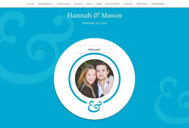 Boldly Elegant Blue single page website layout