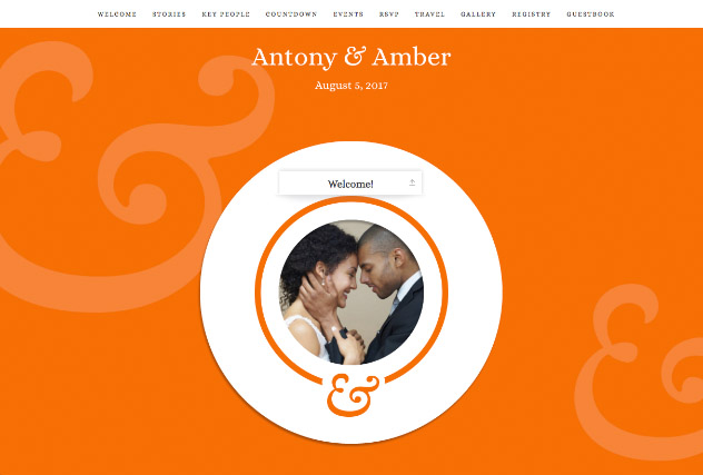 Boldly Elegant Orange single page website layout