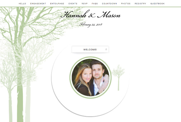 Frosty Trees Green single page website layout