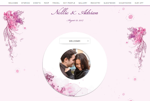 Painterly Passion Pink single page website layout