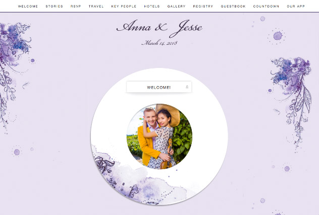 Painterly Passion Purple single page website layout