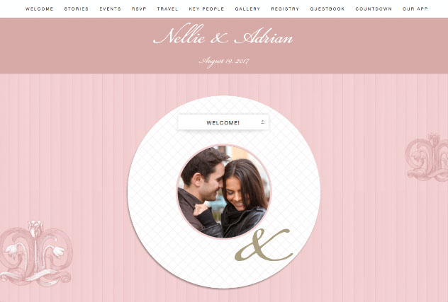 Ruffled Blush single page website layout