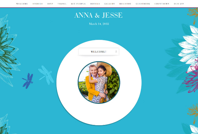Romantic Floral single page website layout