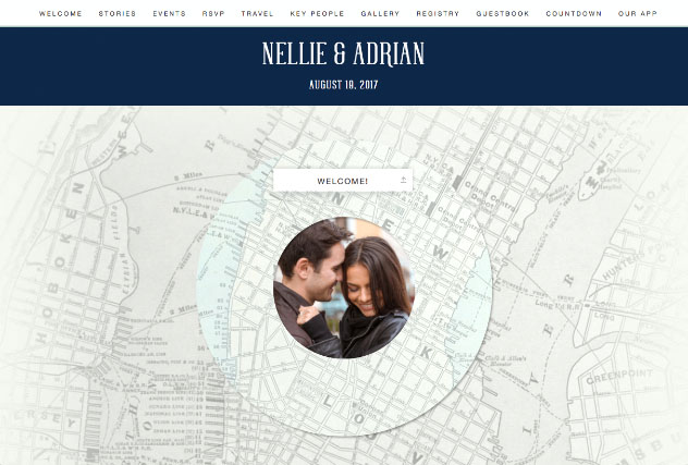 Rustic City Love Blue - New York single page website layout