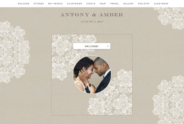 Elegant Lace single page website layout