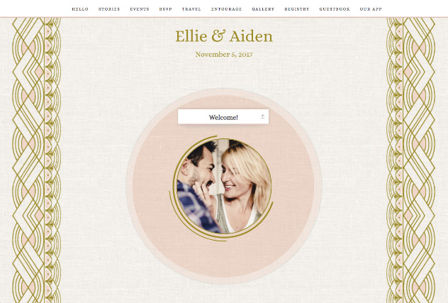 Glitzy Deco single page website layout