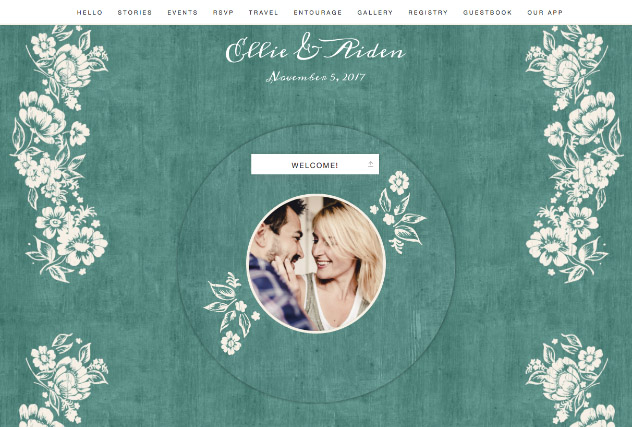 Woodsy Bloom in Blue Jade 2 single page website layout