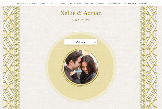 Glitzy Deco Gold single page website layout