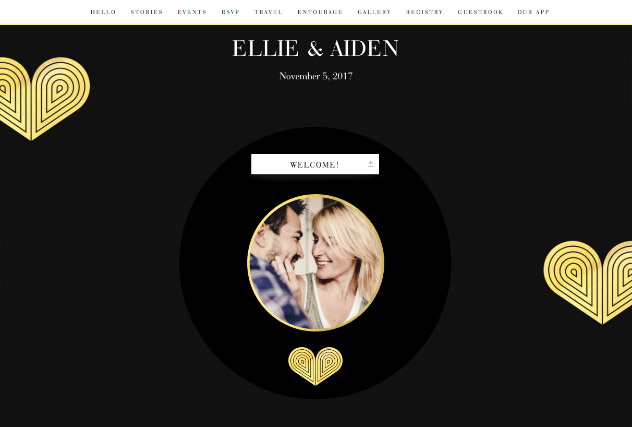 Gold Heart Deco single page website layout