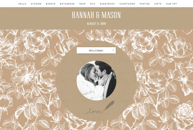 Kraft Paper Love single page website layout