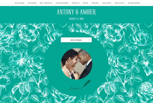 Love Esme single page website layout