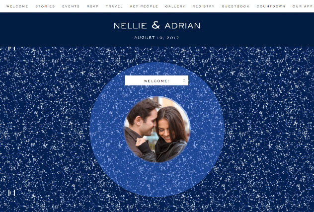 Constellations by Carolina Herrera single page website layout